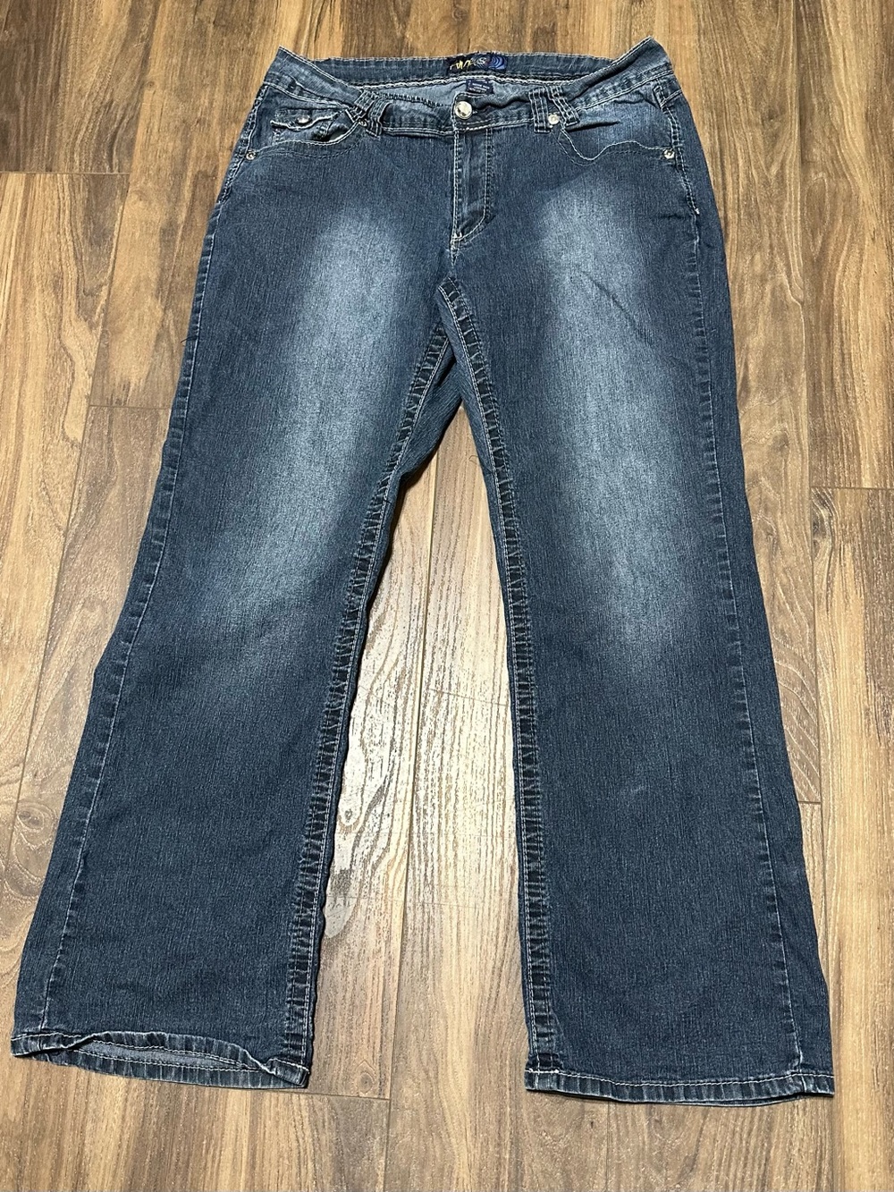 Vintage Angels Women’s Bootcut Jeans Dark Wash Faded Flare 18 Plus Y2K